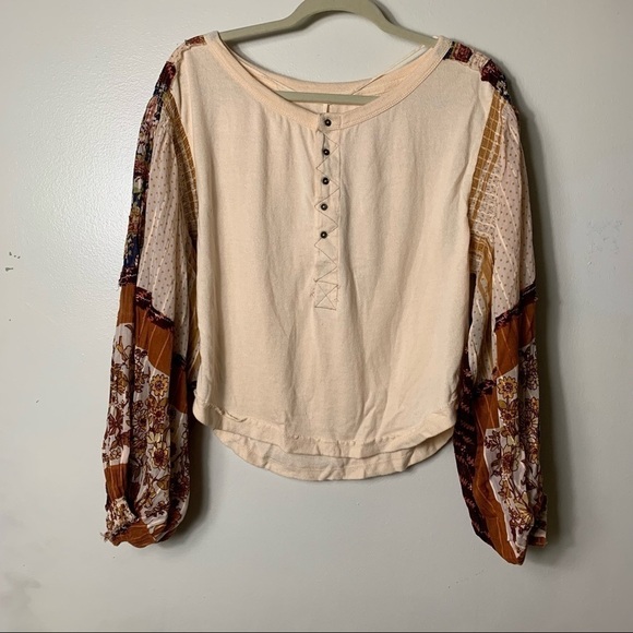 Free People Tops - Free People Light Magic Henley Top in Vanilla Creme